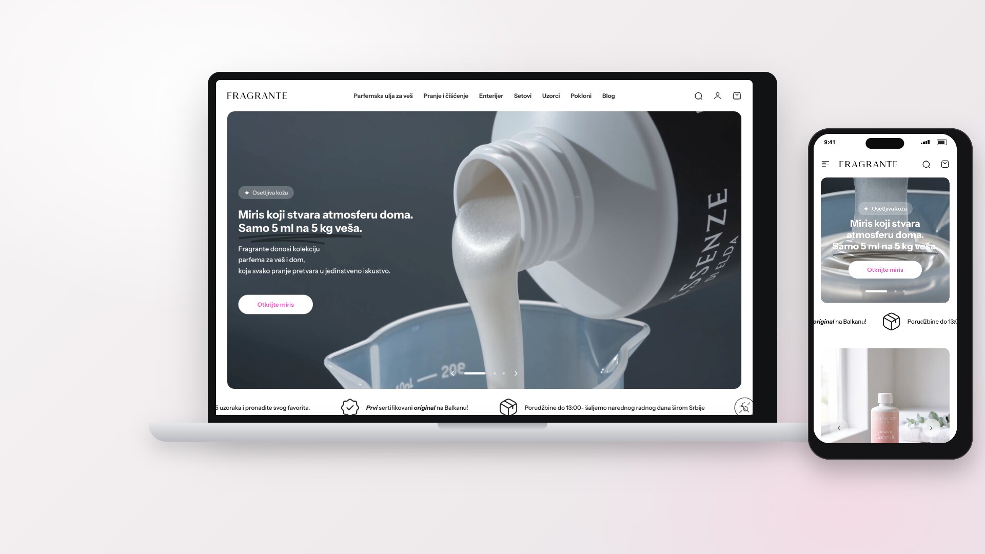 Fragrante, Shopify e-shop, LJSTUDIO
